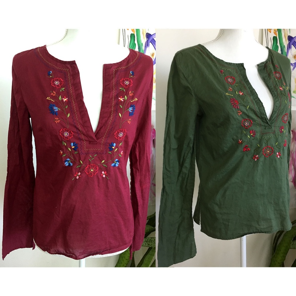 TWO Abercrombie Embroidered Shirts Bundle of 2